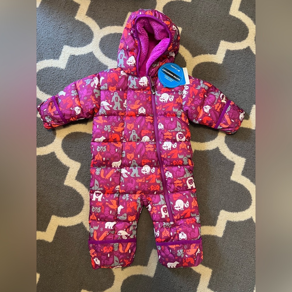 NWT Columbia Baby Girl Snowsuit/Bunting- 6-12mos.